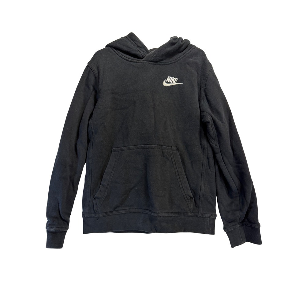 Nike Kids Sportswear Club Fleece Pullover Hoodie Black Size Small S Embroidered